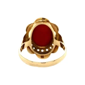Fashion Gouden ring met bloedkoraal 14 krt Ringen Met Edelsteen