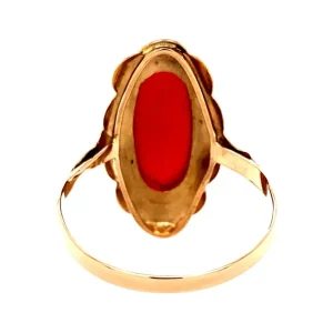 Online Gouden ring met bloedkoraal 14 krt Ringen Met Edelsteen
