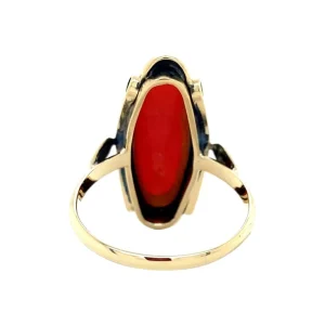 Sale Gouden ring met bloedkoraal 14 krt Ringen Met Edelsteen
