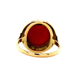 New Gouden ring met bloedkoraal 14 krt Ringen Met Edelsteen