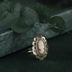 Sale Gouden ring met camee 14 krt Ringen Met Edelsteen
