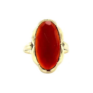 Clearance Gouden ring met carneool 14 krt Ringen Met Edelsteen
