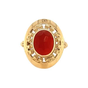 Best Gouden ring met carneool 14 krt Ringen Met Edelsteen