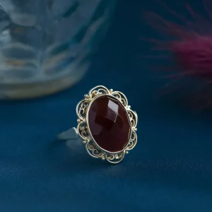 New Gouden ring met carneool 14 krt Ringen Met Edelsteen