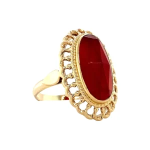 Sale Gouden ring met carneool 14 krt Ringen Met Edelsteen