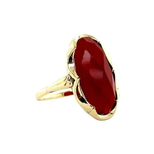 Clearance Gouden ring met carneool 14 krt Ringen Met Edelsteen