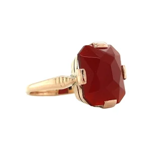Hot Gouden ring met carneool 14 krt Ringen Met Edelsteen