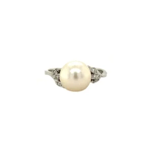 Fashion Gouden ring met diamant en parel 18 krt Gouden Ringen | Diamanten Ringen