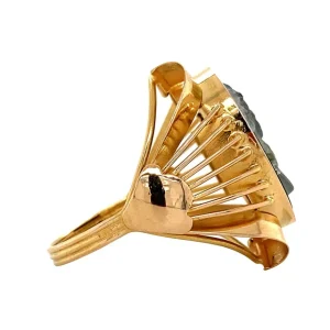 Clearance Gouden ring met glas camee 18 krt Ringen Met Edelsteen