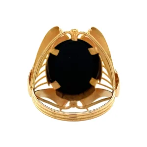 Clearance Gouden ring met glas camee 18 krt Ringen Met Edelsteen