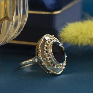 Online Gouden ring met granaat 14 krt Ringen Met Edelsteen