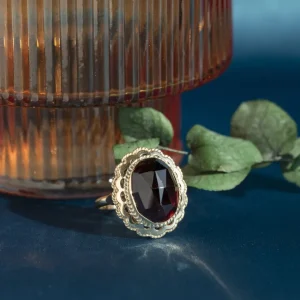 Clearance Gouden ring met granaat 14 krt Ringen Met Edelsteen