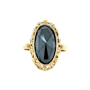 Discount Gouden ring met hematiet 14 krt Ringen Met Edelsteen