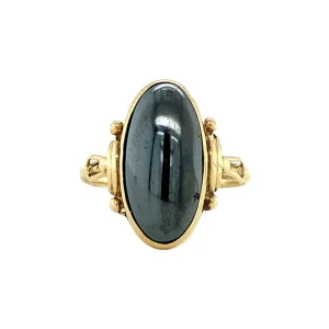 Outlet Gouden ring met hematiet 14 krt Ringen Met Edelsteen