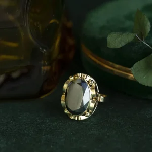 Hot Gouden ring met hematiet 14 krt Ringen Met Edelsteen