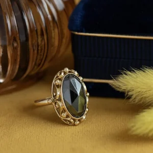 Discount Gouden ring met hematiet 14 krt Ringen Met Edelsteen