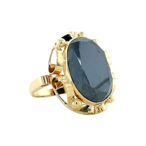 Hot Gouden ring met hematiet 14 krt Ringen Met Edelsteen
