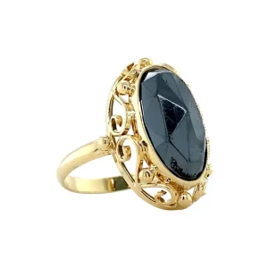 Discount Gouden ring met hematiet 14 krt Ringen Met Edelsteen