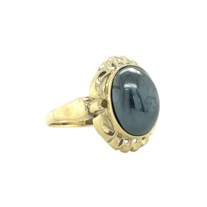Online Gouden ring met hematiet 14 krt Ringen Met Edelsteen