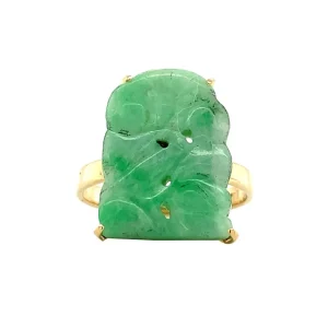 Clearance Gouden ring met jade 14 krt Ringen Met Edelsteen
