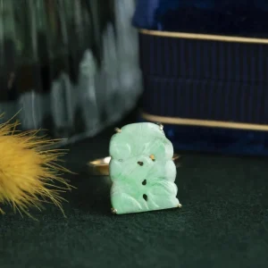 Clearance Gouden ring met jade 14 krt Ringen Met Edelsteen