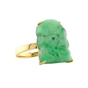 Clearance Gouden ring met jade 14 krt Ringen Met Edelsteen