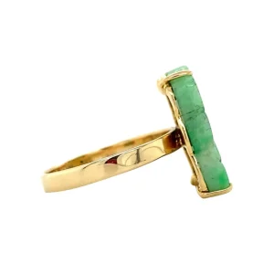 Clearance Gouden ring met jade 14 krt Ringen Met Edelsteen