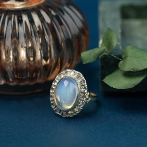 Sale Gouden ring met kleursteen en roosdiamant 18 krt/925 Diamanten Ringen | Ringen Met Edelsteen
