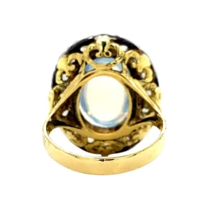 Sale Gouden ring met kleursteen en roosdiamant 18 krt/925 Diamanten Ringen | Ringen Met Edelsteen