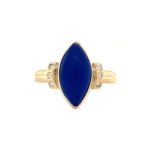 New Gouden ring met lapis lazuli en diamant 14 krt Diamanten Ringen | Ringen Met Edelsteen