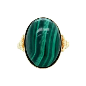 Best Gouden ring met malachiet 14 krt Ringen Met Edelsteen