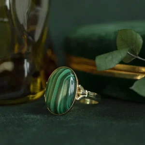 Best Gouden ring met malachiet 14 krt Ringen Met Edelsteen