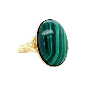 Best Gouden ring met malachiet 14 krt Ringen Met Edelsteen