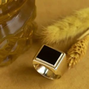 Clearance Gouden ring met onyx 14 krt Ringen Met Edelsteen
