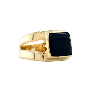 Hot Gouden ring met onyx 14 krt Ringen Met Edelsteen