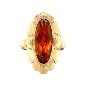 Clearance Gouden ring met oranje spinel 14 krt Ringen Met Edelsteen