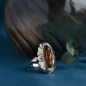 Clearance Gouden ring met oranje spinel 14 krt Ringen Met Edelsteen