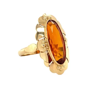 Clearance Gouden ring met oranje spinel 14 krt Ringen Met Edelsteen