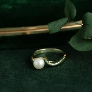 Clearance Gouden ring met parel 14 krt Ringen Met Edelsteen