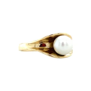 Sale Gouden ring met parel 14 krt Ringen Met Edelsteen