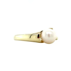 Clearance Gouden ring met parel 14 krt Ringen Met Edelsteen