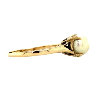 Outlet Gouden ring met parel 18 krt Ringen Met Edelsteen