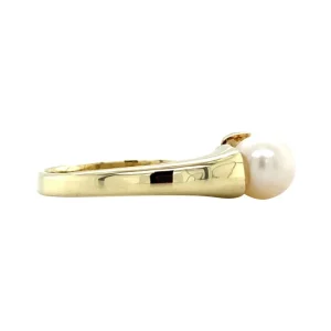 Clearance Gouden ring met parel 14 krt Ringen Met Edelsteen
