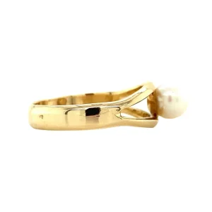 Discount Gouden ring met parel 14 krt Ringen Met Edelsteen