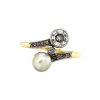 Online Gouden ring met parel en diamant 18 krt Diamanten Ringen | Ringen Met Edelsteen