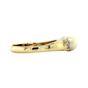 Fashion Gouden ring met parel en diamant 14 krt Diamanten Ringen | Ringen Met Edelsteen