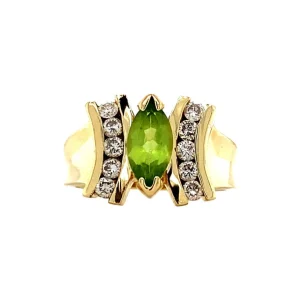 Best Gouden ring met peridoot en diamant 14 krt Diamanten Ringen | Ringen Met Edelsteen