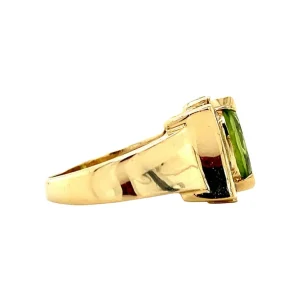 Best Gouden ring met peridoot en diamant 14 krt Diamanten Ringen | Ringen Met Edelsteen