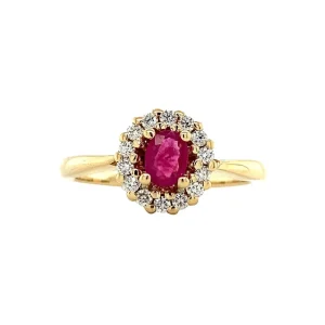 New Gouden ring met robijn en diamant 14 krt Diamanten Ringen | Ringen Met Edelsteen