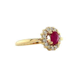 New Gouden ring met robijn en diamant 14 krt Diamanten Ringen | Ringen Met Edelsteen